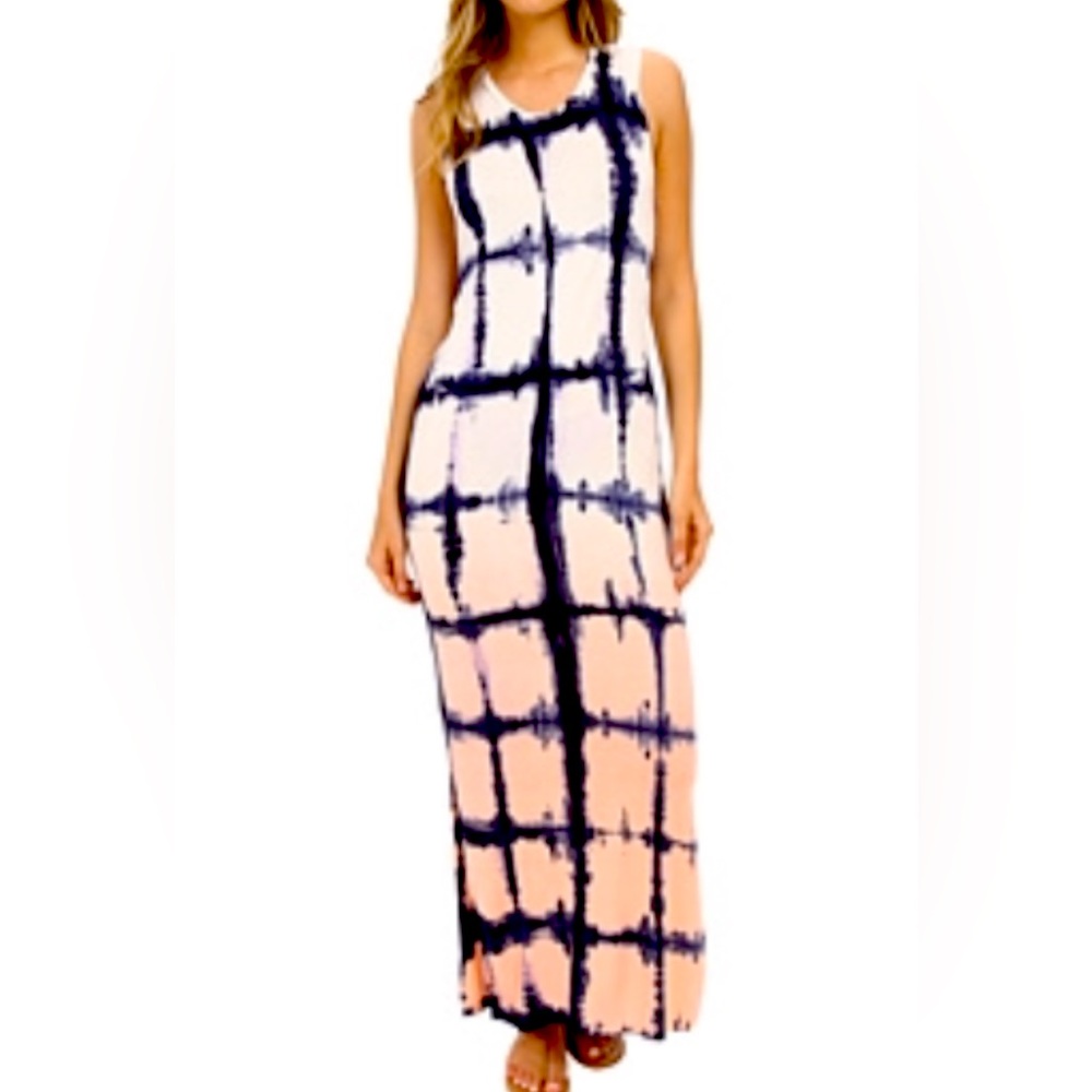 NWOT Brigitte Bailey tie dye graphic print maxi dress